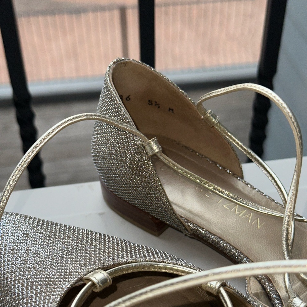 Stuart Weitzman Gold Flats - Picture 4 of 4
